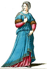 Woman in mediaeval dress