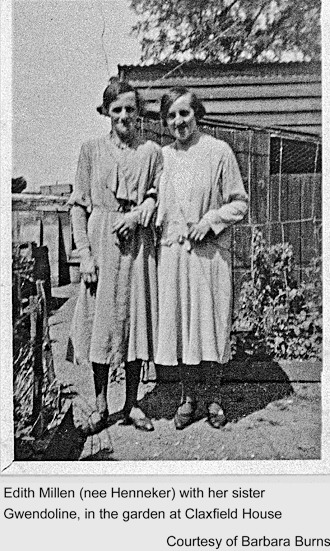 Edith (nee Henneker) with her sister Gwendoline, in the garden at Claxfield House