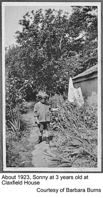 About 1923, Sonny at 3 years old at Claxfield House