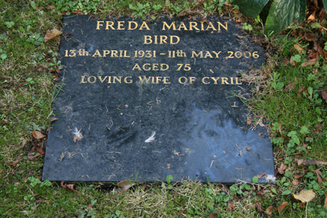 Freda Marian and Cyril Bird cremation stone