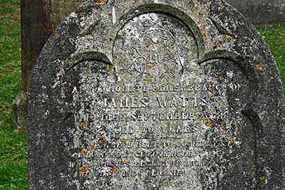 Detail of Headstone for James Watts