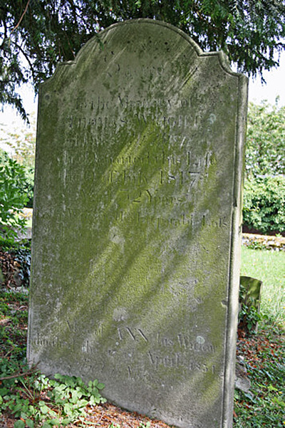 Reverse of the headstone for THomas and Ann Wright