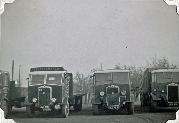 Ferrell and Baker front view of lorries