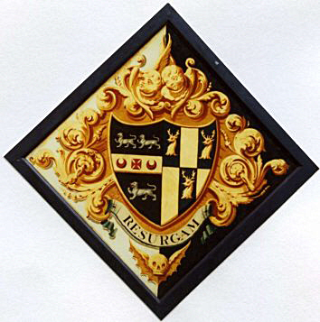 Hatchment for Betty Maria, daughter of Henry, 11th Baron Teynham