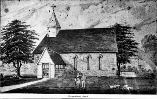 Kingsdown CHurch Medieaval church etching