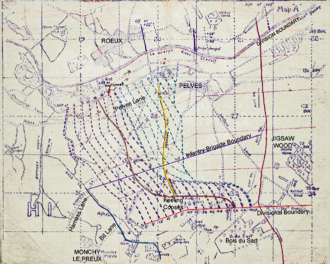 Brigade Dispositions at Pelves - April 1917