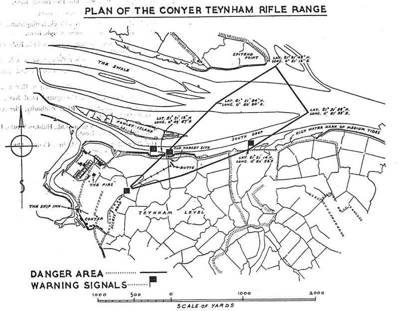 Conyer and Teynham Rifle Range illustration map