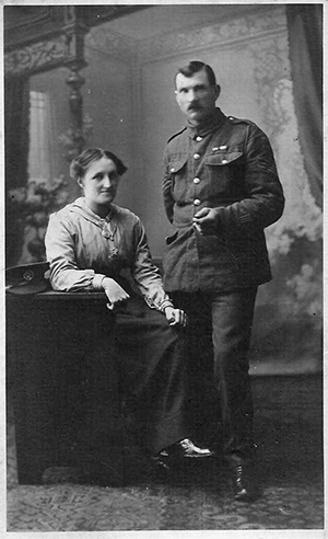 Alfred Feaver in uniform with wife Sarah