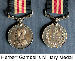 Military Medal awarded to Herbert Gambell