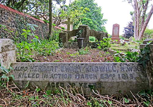 Herbert Ewart Kadwill Remembered on parents' stone in Lynsted Extension Cemetery