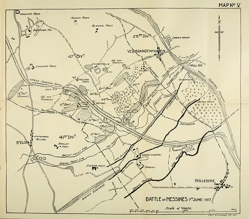 Map of the Battle of Messines Ridge 7th June 1917