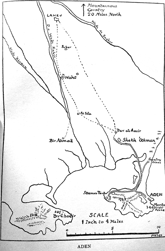 Sketch map showing the area north of Aden