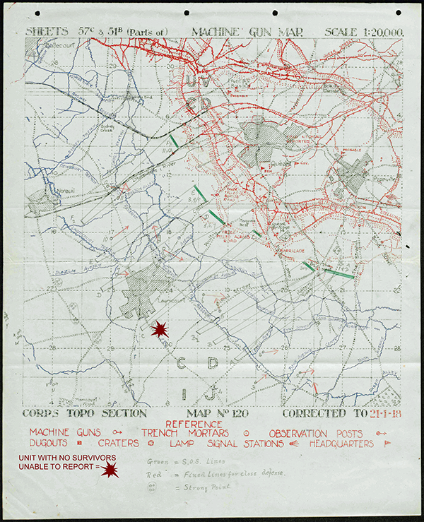 Machine Gun Map 5th May 1918