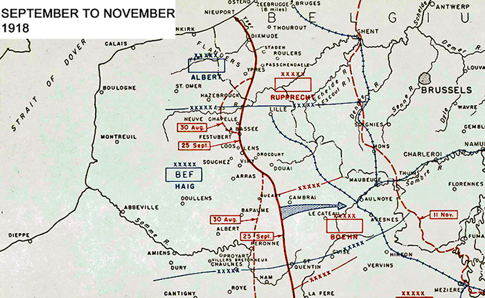 Map showing the Final Allied Offensive