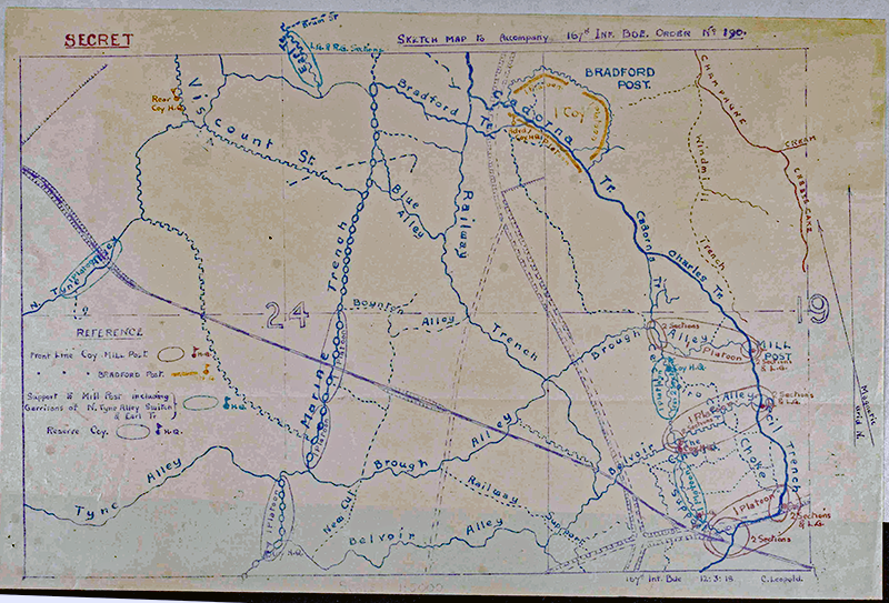 The 167th Infantry Brigade dispositions sketch Map
