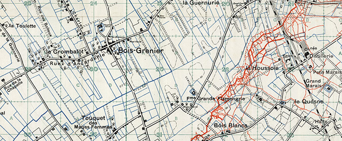 Map showing the Front around Bois Grenier