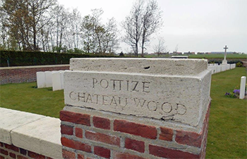 Entrance to Potijze Chateau Wood Cemetery, Ypres-Ieper