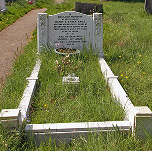 Grave for Harry Stephen Amos in Lynsted Extension Graveyard