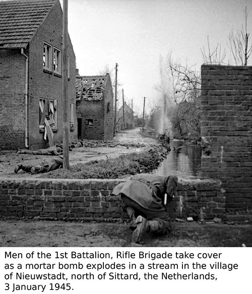 1st Battalion, Rifle Brigade at Nieuwstadt, north of Sittard, the Netherlands