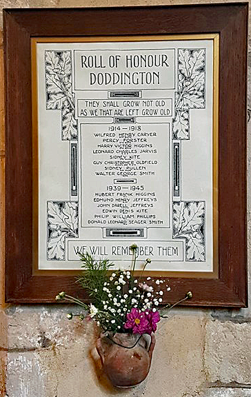 Doddington Church ROll of Honour