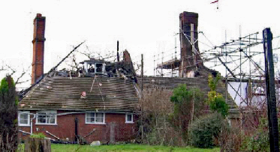 Bishops Cottages after fire