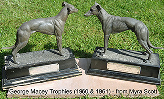 George Macey Greyhound Trophies at Dumpton 1960 and 1961